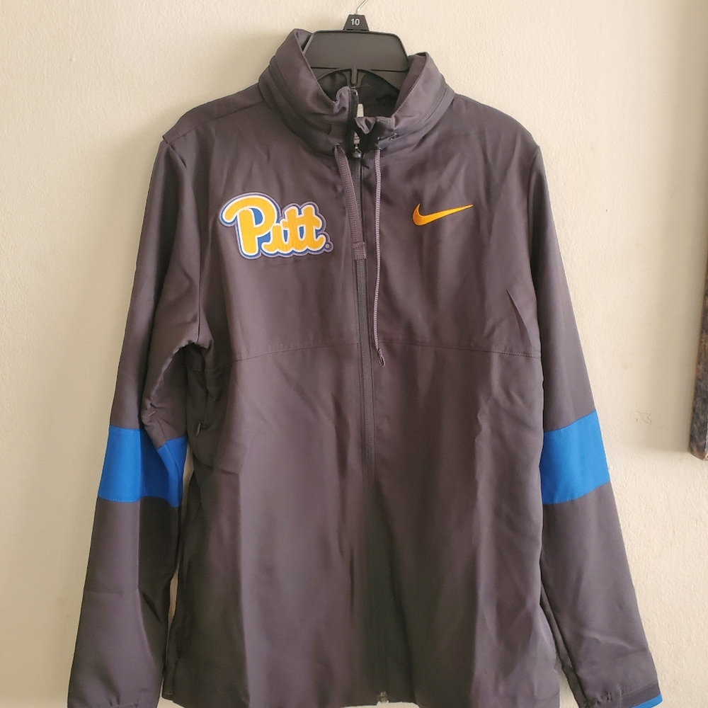WOMENS NIKE FULL ZIP PITTSBURGH PITT PANTHERS JACKET HOOD TOP  SMALL GRAY NEW